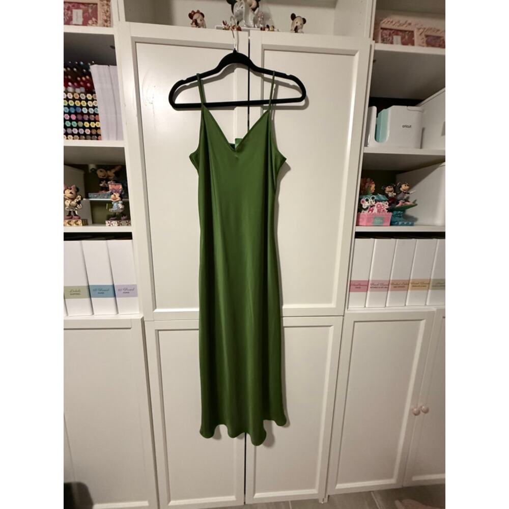 All Saints Green Hana Sweater Dress Set Women Ribbed Knit Layered L - G002 - Picture 5 of 11